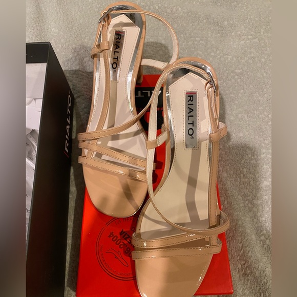 Rialto Shoes - Rialto Nude Patent leather Sandals Size 7.5M